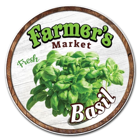 Farmers Market Basil Circle Corrugated Plastic Sign